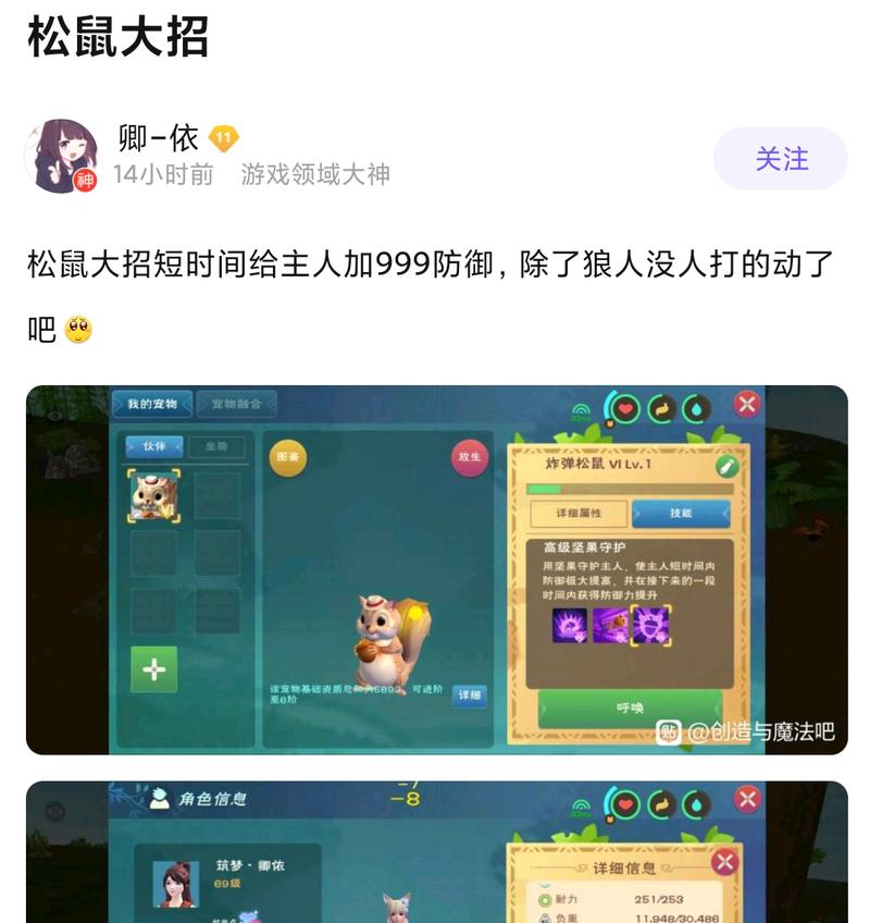 《创造与魔法松鼠宠物技能属性介绍》（解锁你的奇幻世界）