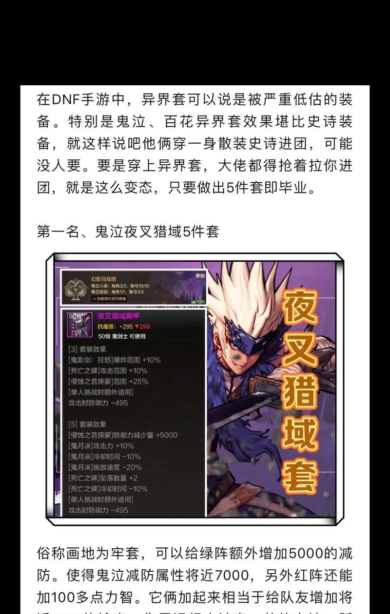 DNF武神推荐的异界套装是什么？套装属性有何优势？